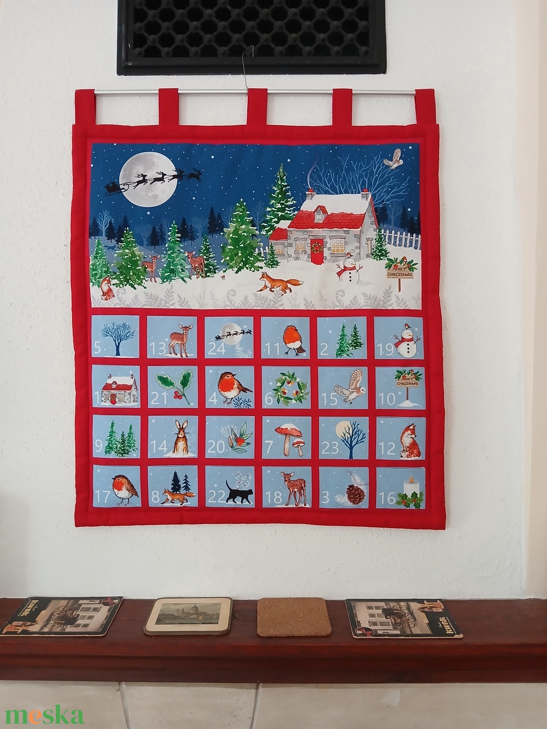  Adventi naptár, kalendárium, lakás dekoráció , Karácsony este - karácsony - adventi díszek - adventi naptár - Meska.hu