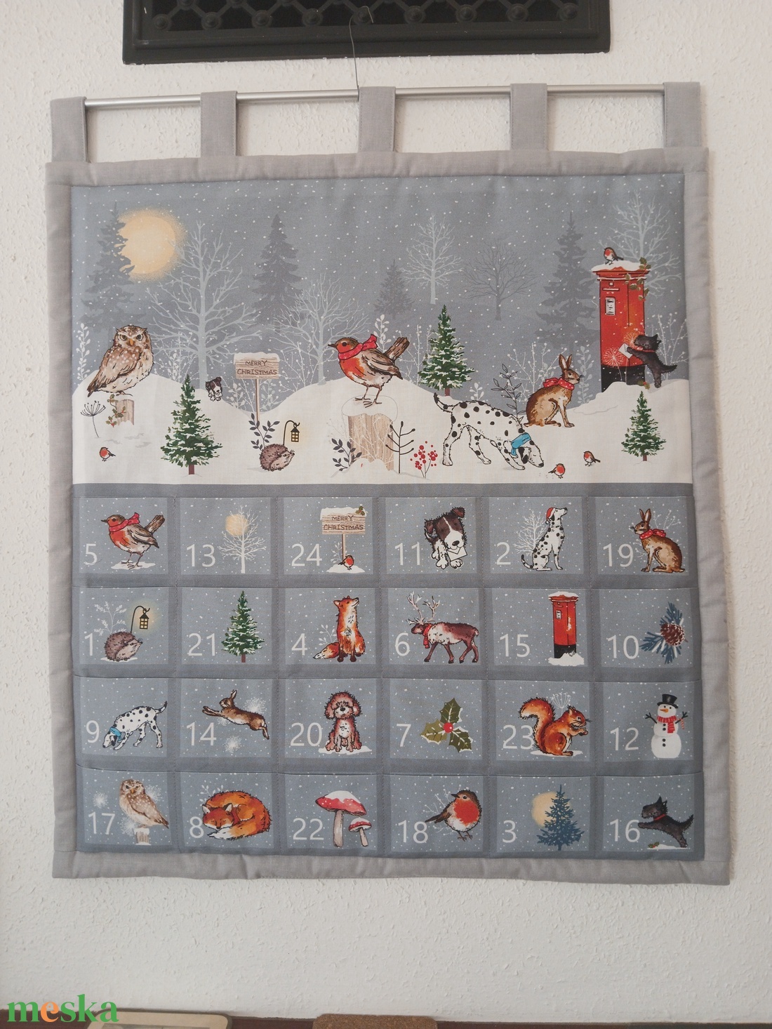  Adventi naptár, kalendárium, lakás dekoráció , Téli hold - karácsony - adventi díszek - adventi naptár - Meska.hu