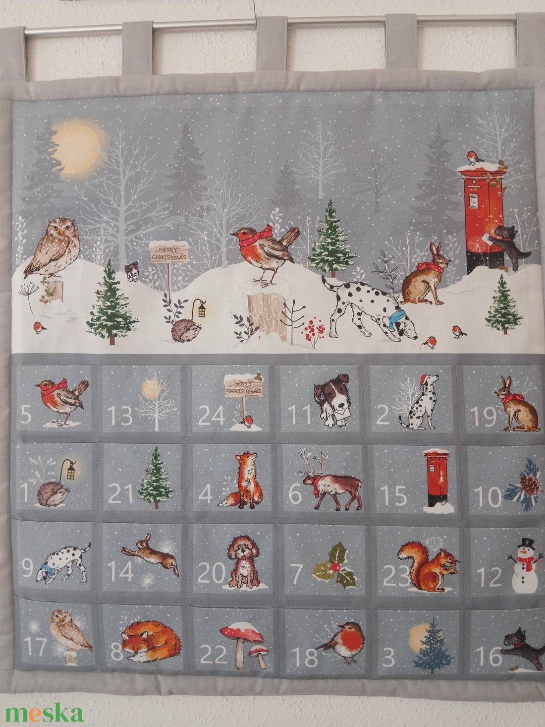  Adventi naptár, kalendárium, lakás dekoráció , Téli hold - karácsony - adventi díszek - adventi naptár - Meska.hu