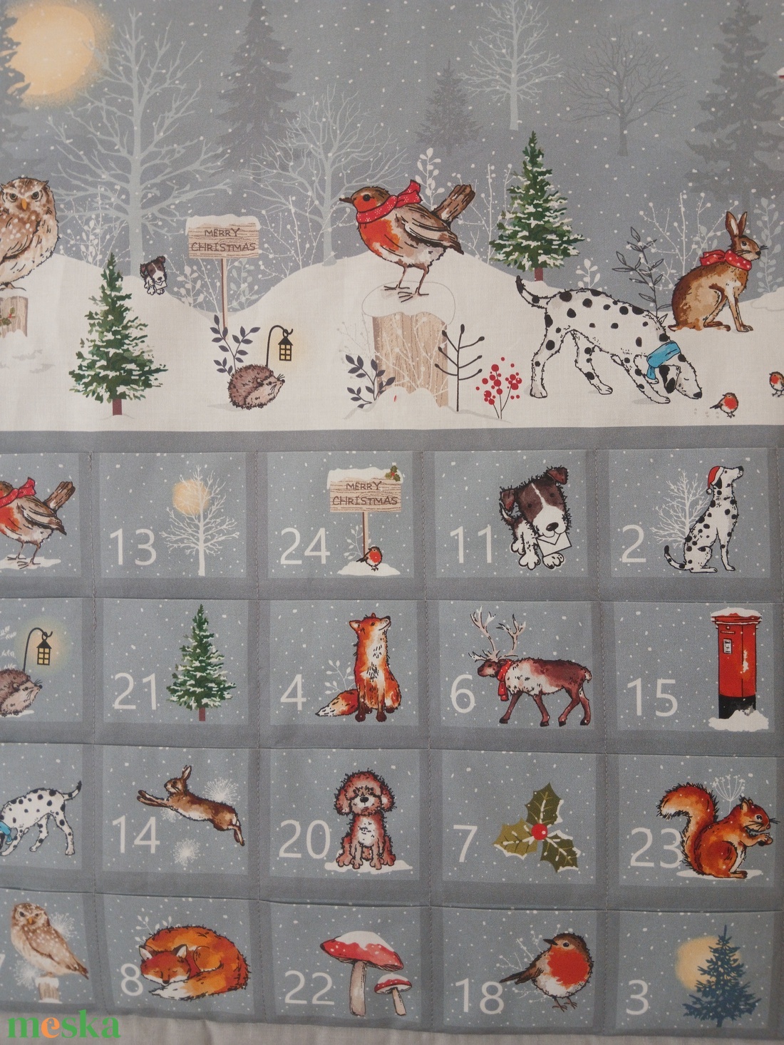  Adventi naptár, kalendárium, lakás dekoráció , Téli hold - karácsony - adventi díszek - adventi naptár - Meska.hu