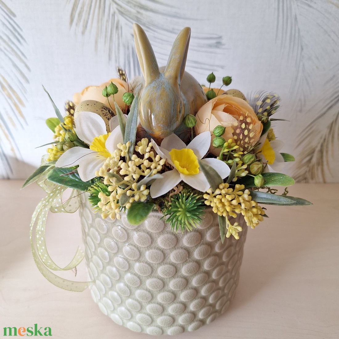 Nyuszis  asztali dísz - otthon & életmód - dekoráció - asztal és polc dekoráció - asztaldísz - Meska.hu