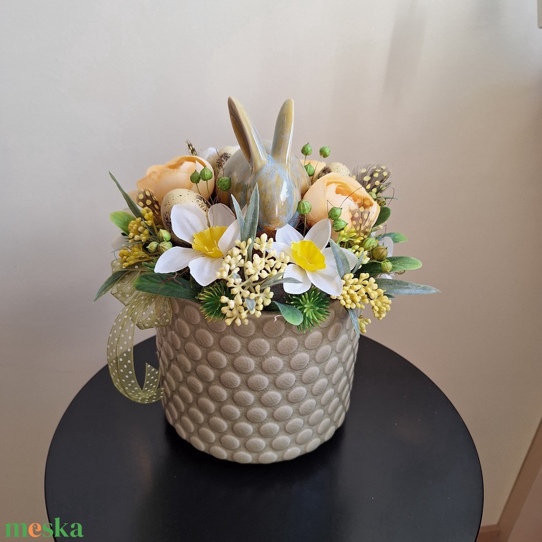 Nyuszis  asztali dísz - otthon & életmód - dekoráció - asztal és polc dekoráció - asztaldísz - Meska.hu