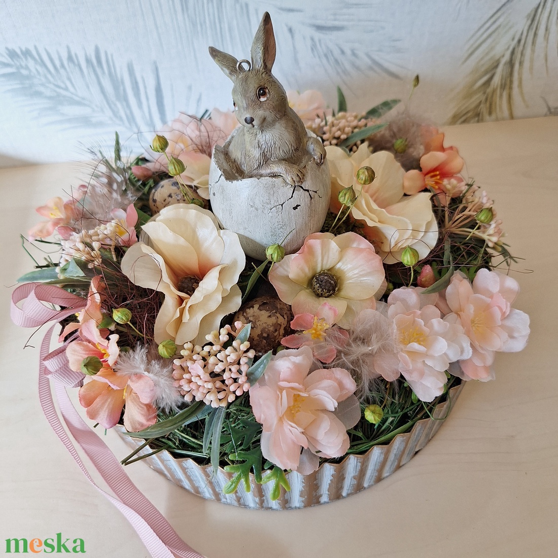 Barackvirágos asztaldísz - otthon & életmód - dekoráció - asztal és polc dekoráció - asztaldísz - Meska.hu