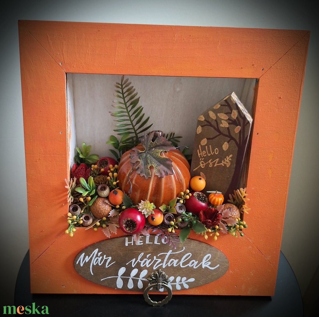 3D- s őszi doboz - otthon & életmód - dekoráció - asztal és polc dekoráció - díszdoboz - Meska.hu