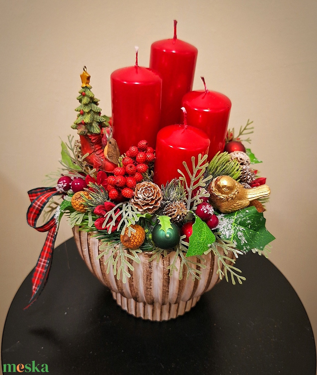 Adventi tál - otthon & életmód - dekoráció - asztal és polc dekoráció - asztaldísz - Meska.hu