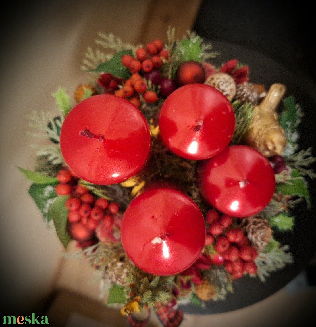 Adventi tál - otthon & életmód - dekoráció - asztal és polc dekoráció - asztaldísz - Meska.hu