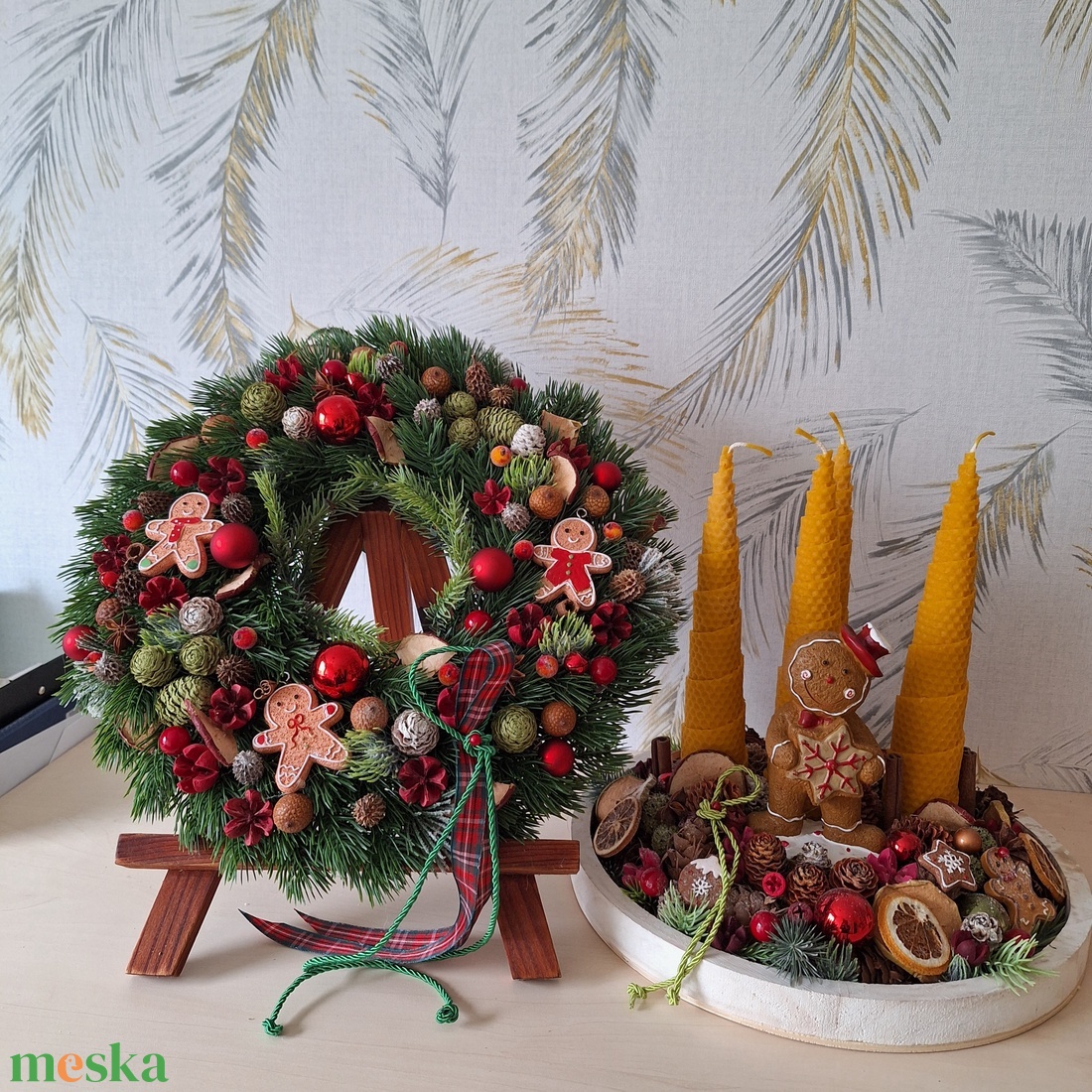 Mézikés adventi tál - otthon & életmód - dekoráció - asztal és polc dekoráció - asztaldísz - Meska.hu