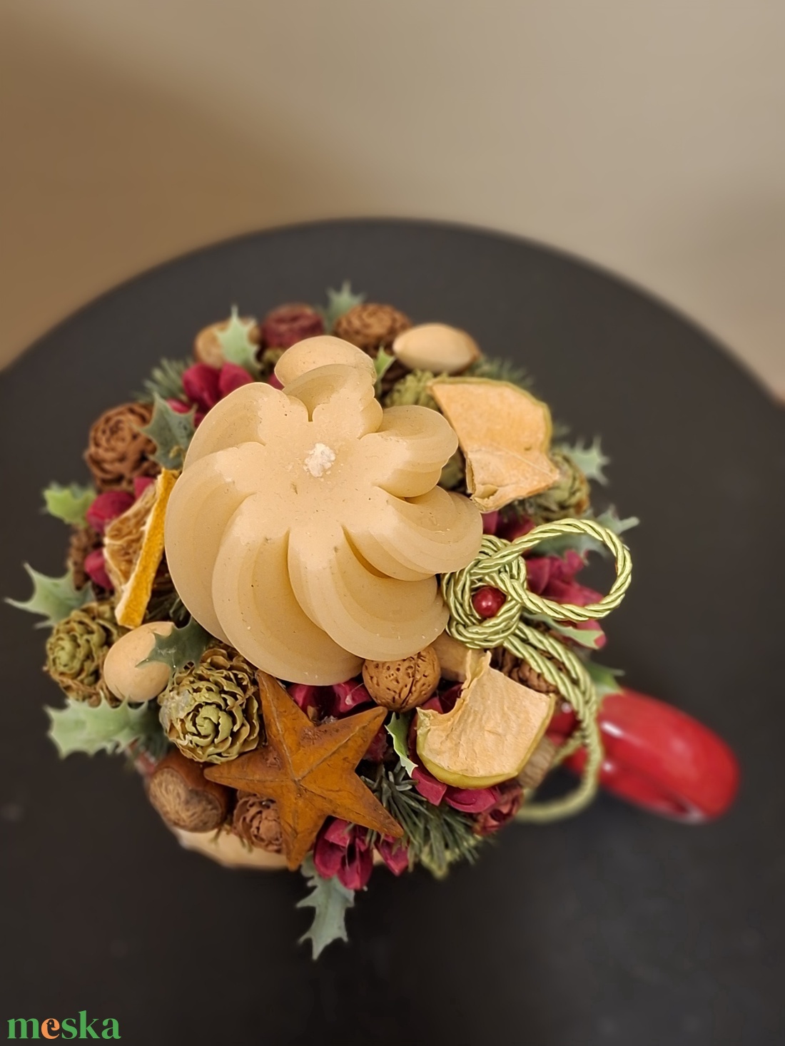 Mézikés karácsonyi bögredísz - karácsony - karácsonyi lakásdekoráció - ünnepi asztaldekoráció - Meska.hu