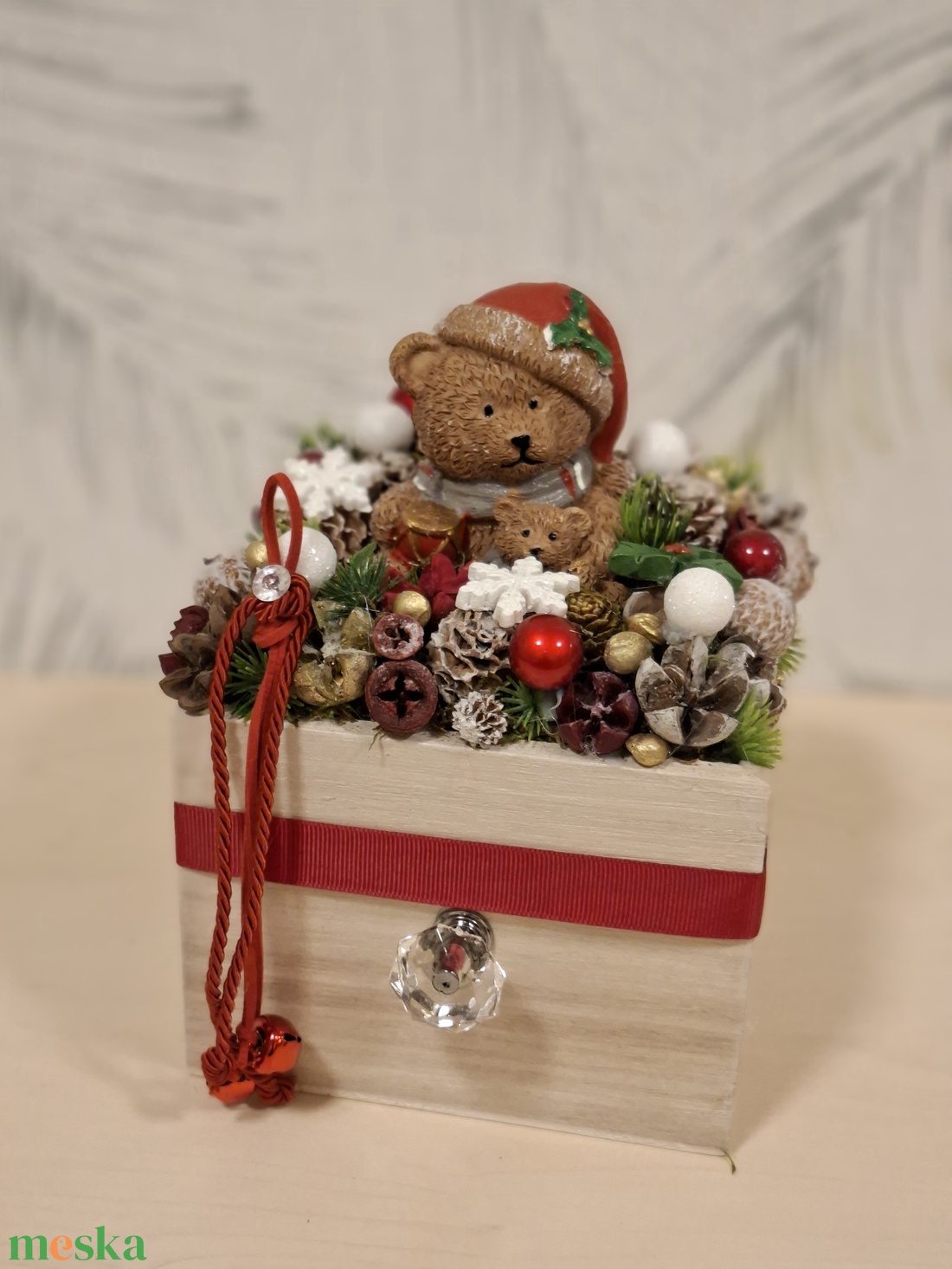 Macis karácsonyi fiókdísz - otthon & életmód - dekoráció - asztal és polc dekoráció - asztaldísz - Meska.hu