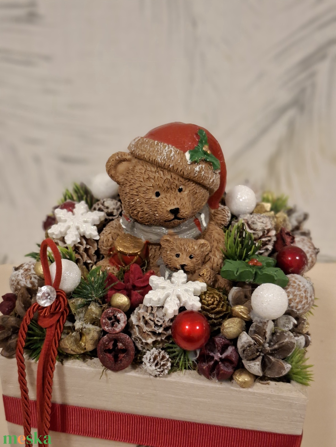 Macis karácsonyi fiókdísz - otthon & életmód - dekoráció - asztal és polc dekoráció - asztaldísz - Meska.hu