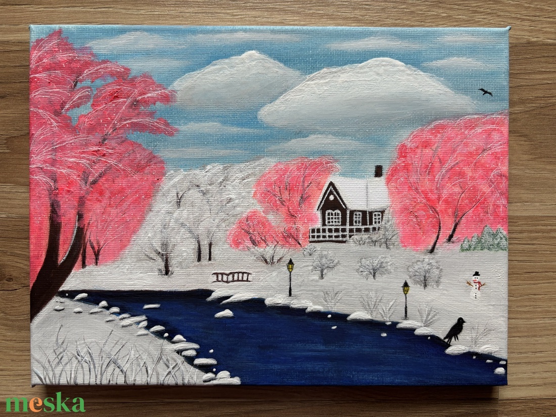 First snow - művészet - festmény - akril - Meska.hu