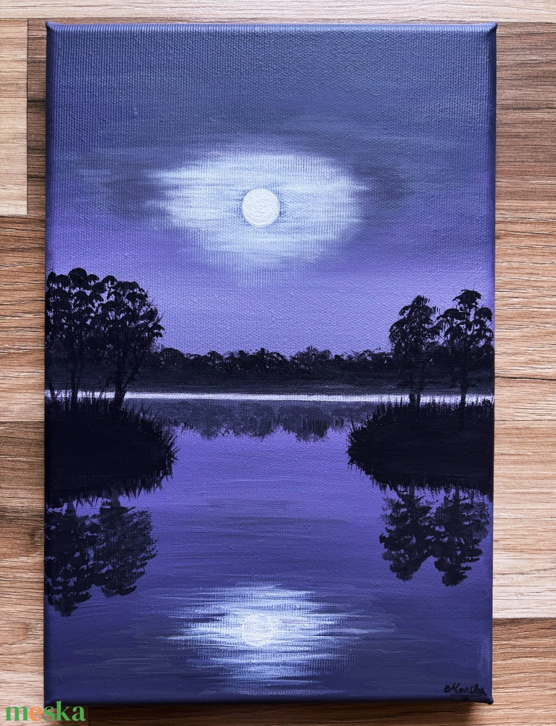 Purple sky - művészet - festmény - akril - Meska.hu