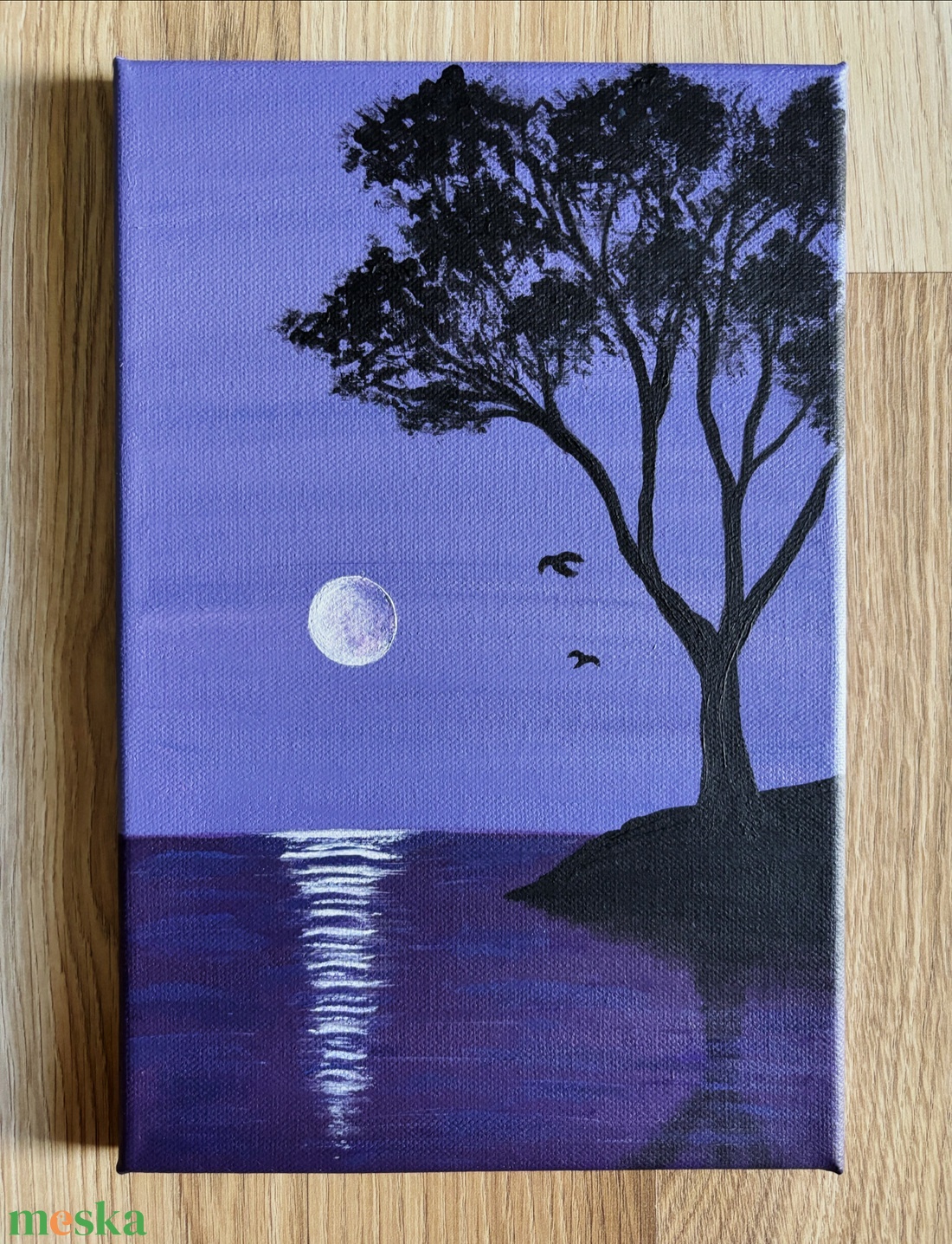 Purple Moon - művészet - festmény - akril - Meska.hu