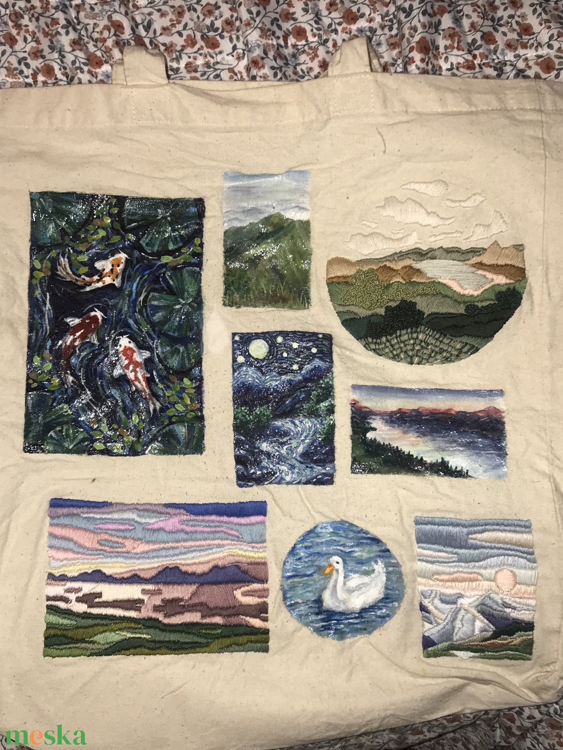 Festett (egyedi kép) mintás vászonszatyor - táska & tok - bevásárlás & shopper táska - shopper, textiltáska, szatyor - Meska.hu