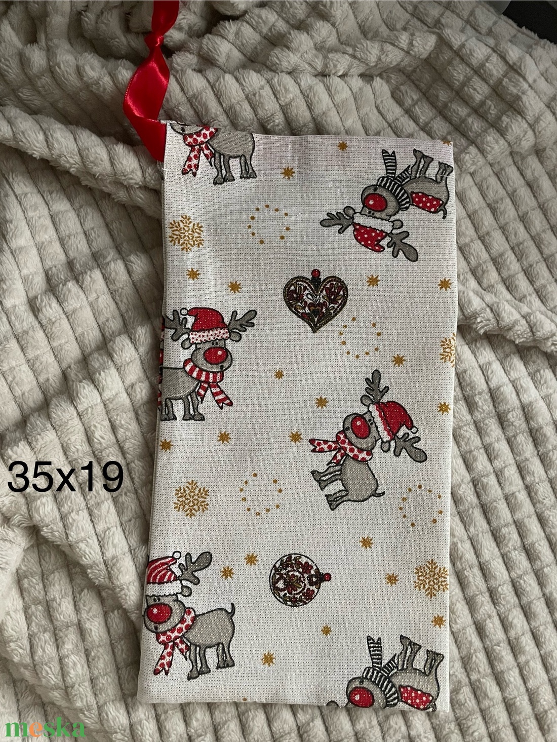 Rénszarvasos mikulászsák - karácsony - mikulás - mikulás zsák - Meska.hu