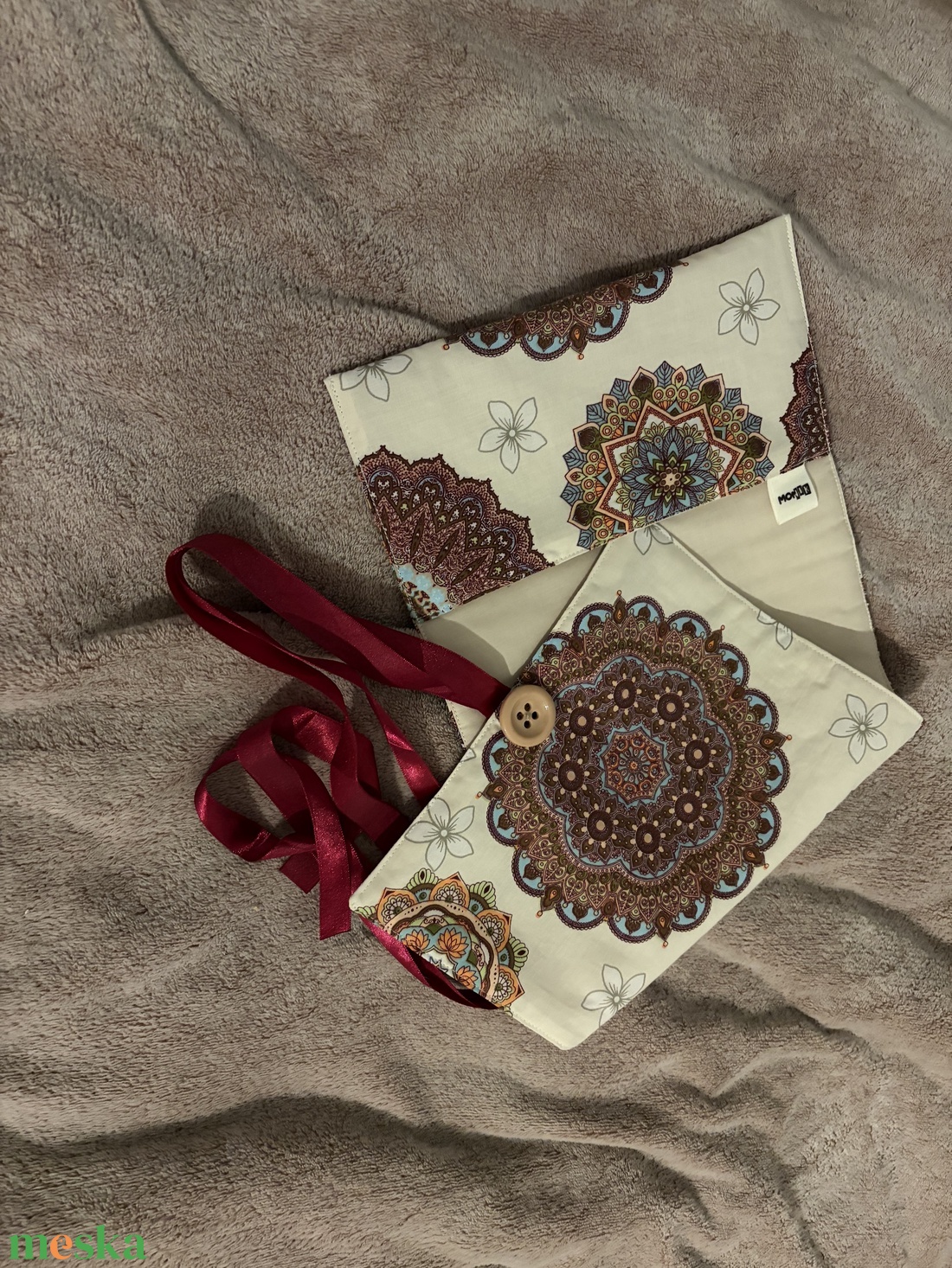 Vászon könyvborító színes mandala mintás - könyv & zene - könyvtok - Meska.hu