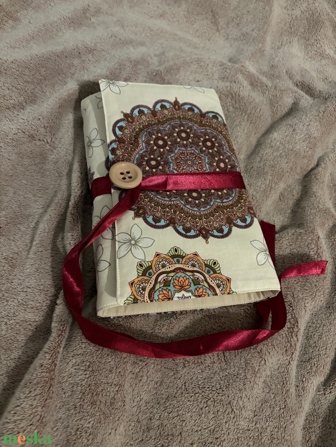 Vászon könyvborító színes mandala mintás - könyv & zene - könyvtok - Meska.hu