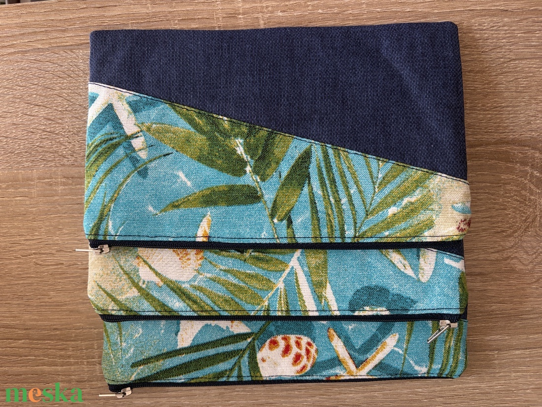 Neszesszer kék és tengermintás vászonból - táska & tok - neszesszer - Meska.hu