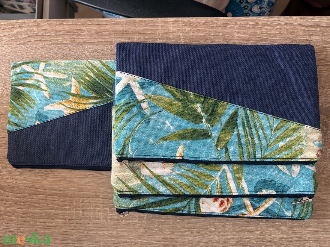 Neszesszer kék és tengermintás vászonból - táska & tok - neszesszer - Meska.hu