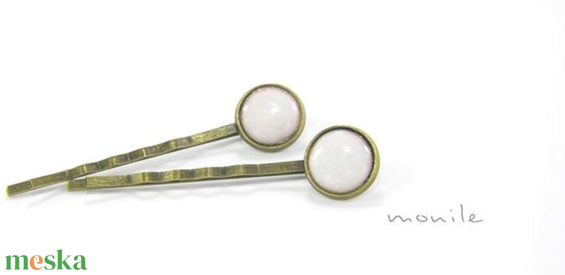 Fehér tűzzománc hajcsat -  - Meska.hu