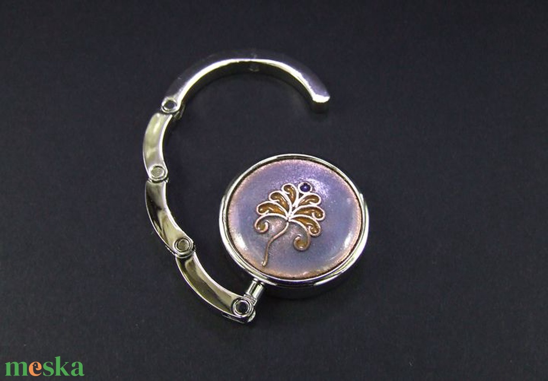 Kék-barna tűzzománc táskaakasztó - táska & tok - kulcstartó & táskadísz - táskaakasztó - Meska.hu