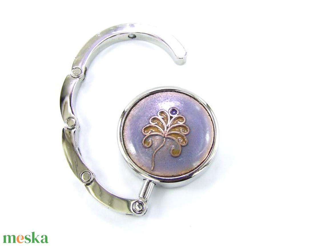 Kék-barna tűzzománc táskaakasztó - táska & tok - kulcstartó & táskadísz - táskaakasztó - Meska.hu