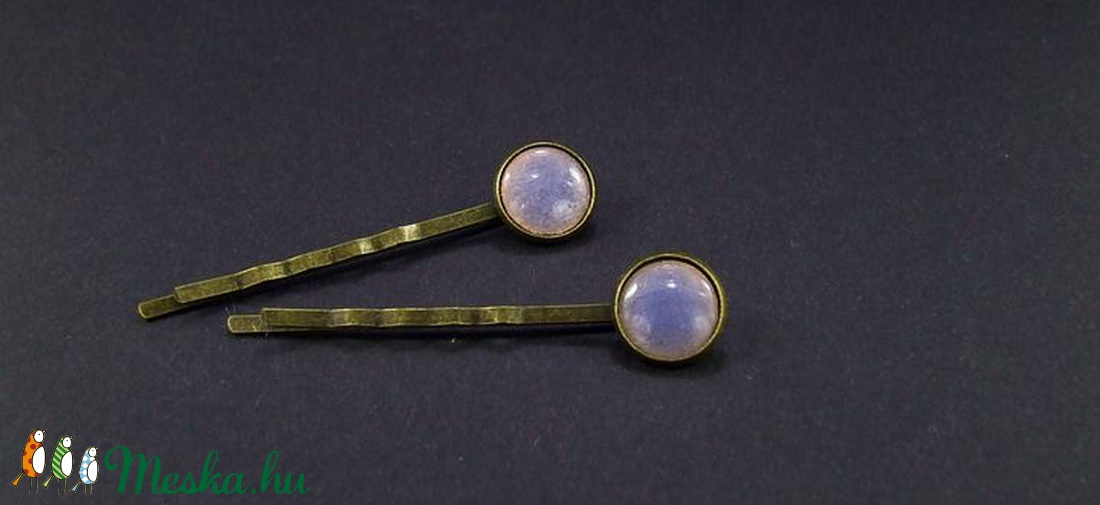 Levendulakék tűzzománc hajcsat - ruha & divat - hajdísz & hajcsat - hajcsat & hajtű - Meska.hu