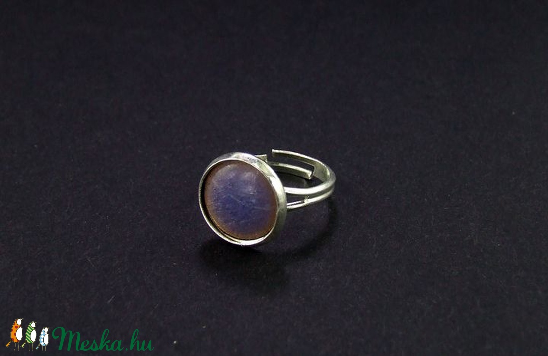 Levendulakék tűzzománc gyűrű - ékszer - gyűrű - szoliter gyűrű - Meska.hu