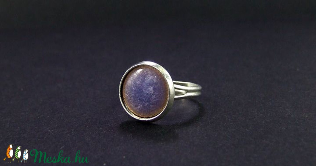 Levendulakék tűzzománc gyűrű - ékszer - gyűrű - szoliter gyűrű - Meska.hu