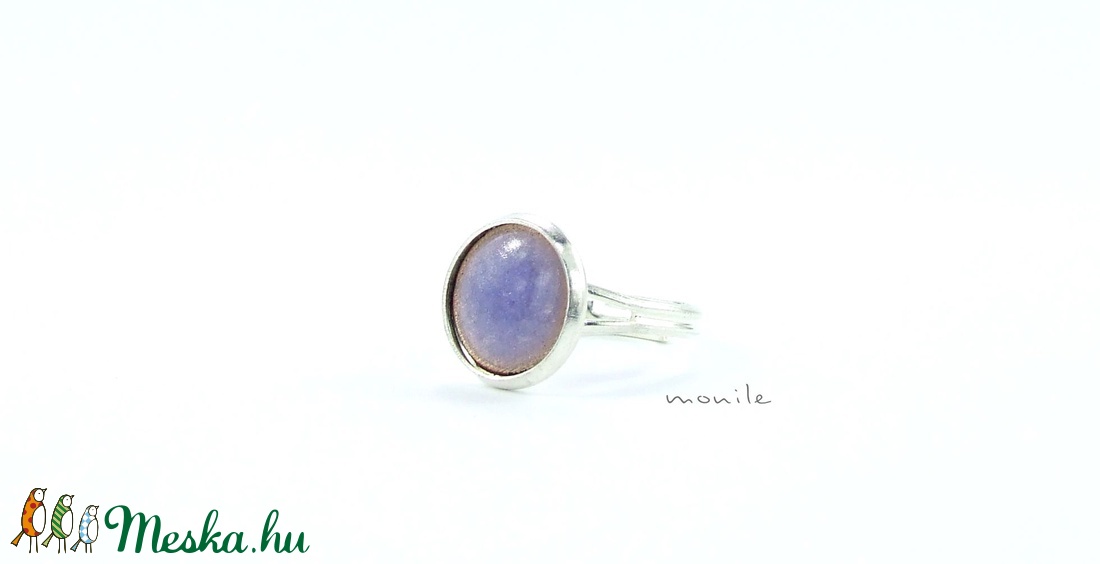 Levendulakék tűzzománc gyűrű - ékszer - gyűrű - szoliter gyűrű - Meska.hu