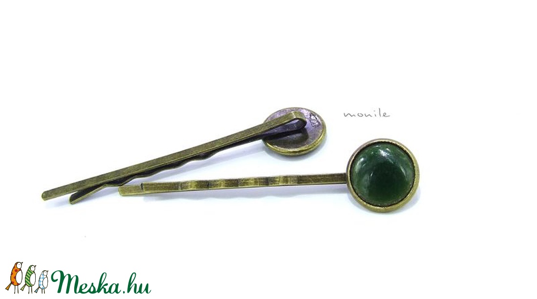 Haragoszöld tűzzománc hajcsat - ruha & divat - hajdísz & hajcsat - hajcsat & hajtű - Meska.hu