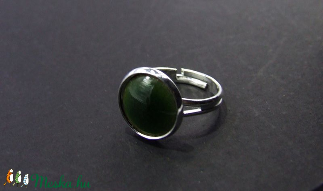 Haragoszöld tűzzománc gyűrű -  - Meska.hu