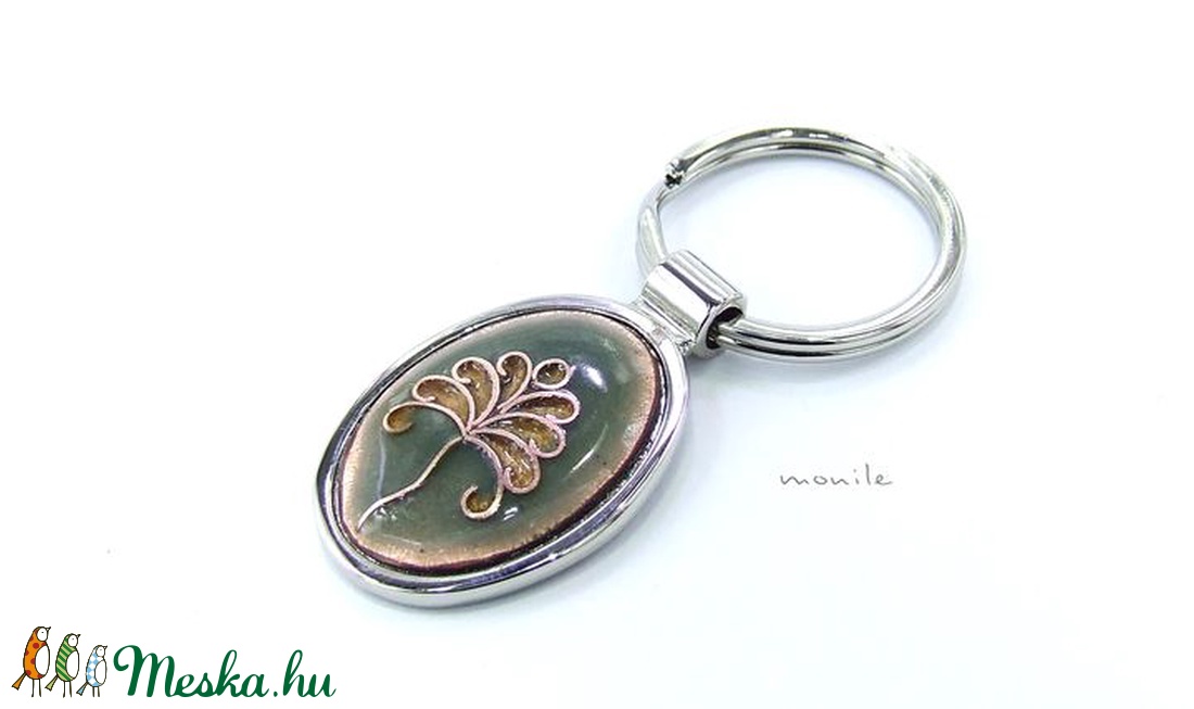 Életfa tűzzománc kulcstartó pisztáciazöld - táska & tok - kulcstartó & táskadísz - Meska.hu