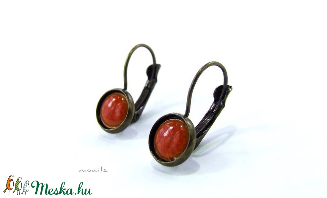 Kicsi narancssárga tűzzománc fülbevaló -  - Meska.hu