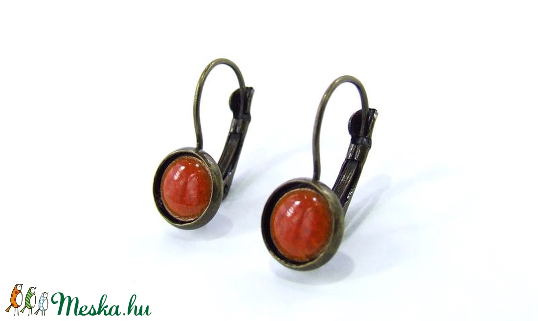 Kicsi narancssárga tűzzománc fülbevaló -  - Meska.hu