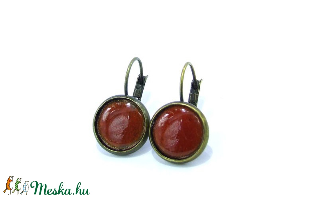 Narancs tűzzománc fülbevaló -  - Meska.hu