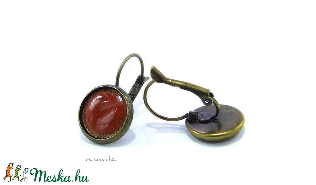 Narancs tűzzománc fülbevaló -  - Meska.hu