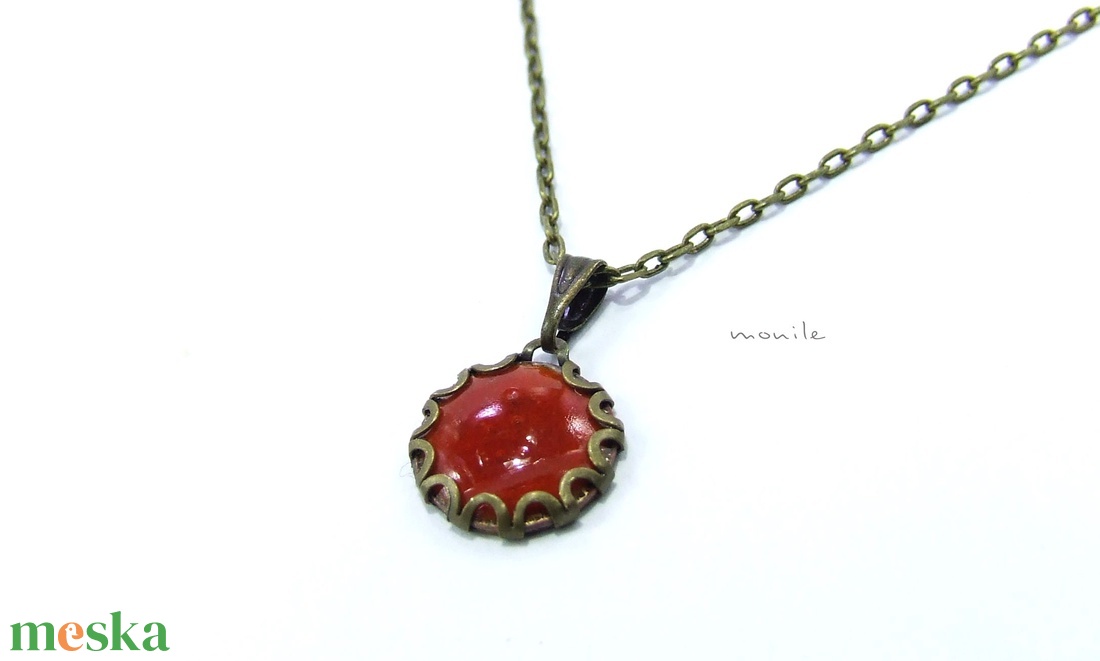 Narancs tűzzománc nyaklánc -  - Meska.hu