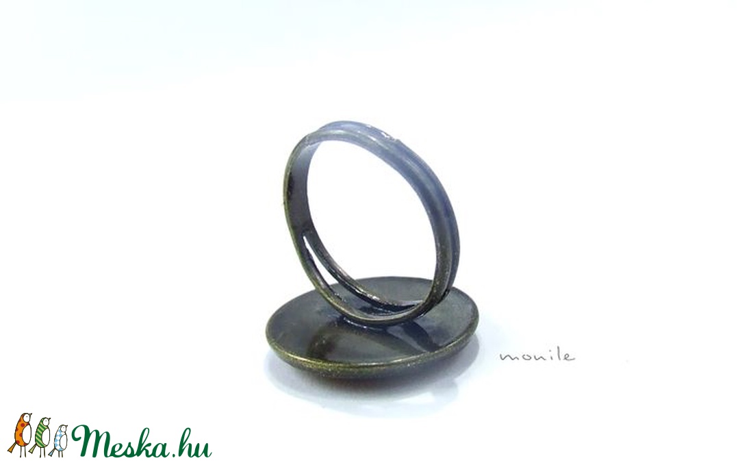 Szíves mustársárga-zöld tűzzománc gyűrű - ékszer - gyűrű - szoliter gyűrű - Meska.hu