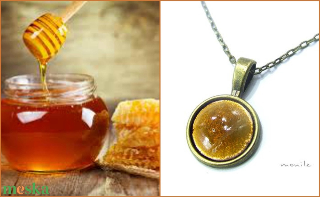 Kis mustársárga tűzzománc nyaklánc - ékszer - nyaklánc - medálos nyaklánc - Meska.hu