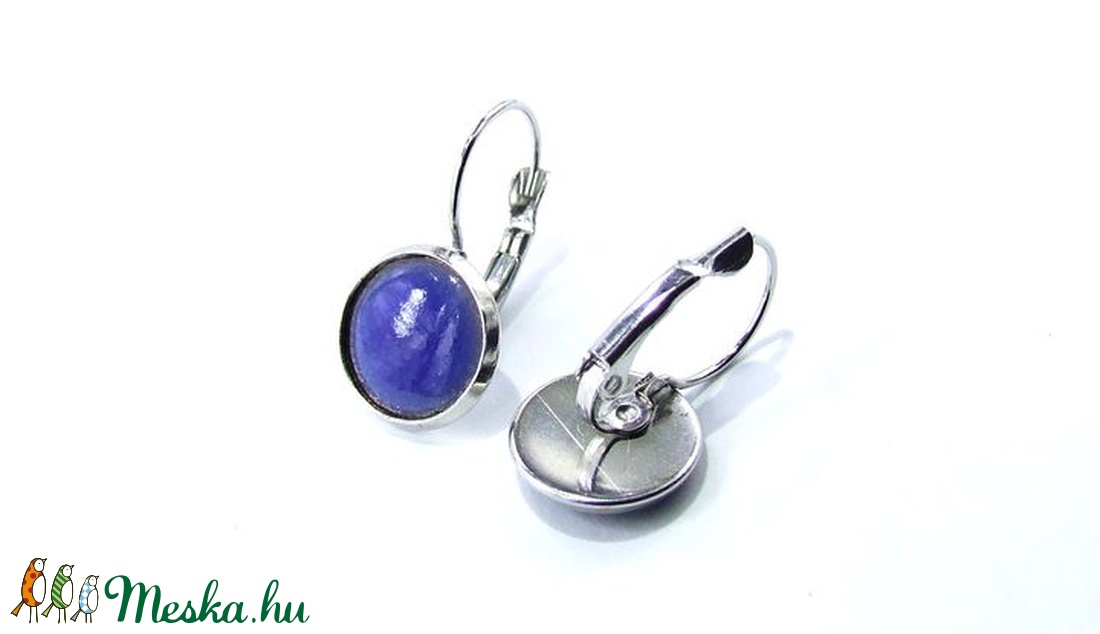 Farmerkék tűzzománc fülbevaló -  - Meska.hu