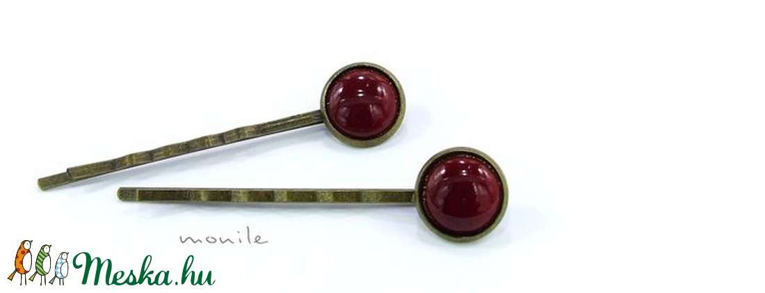 Bordó tűzzománc hajcsat -  - Meska.hu