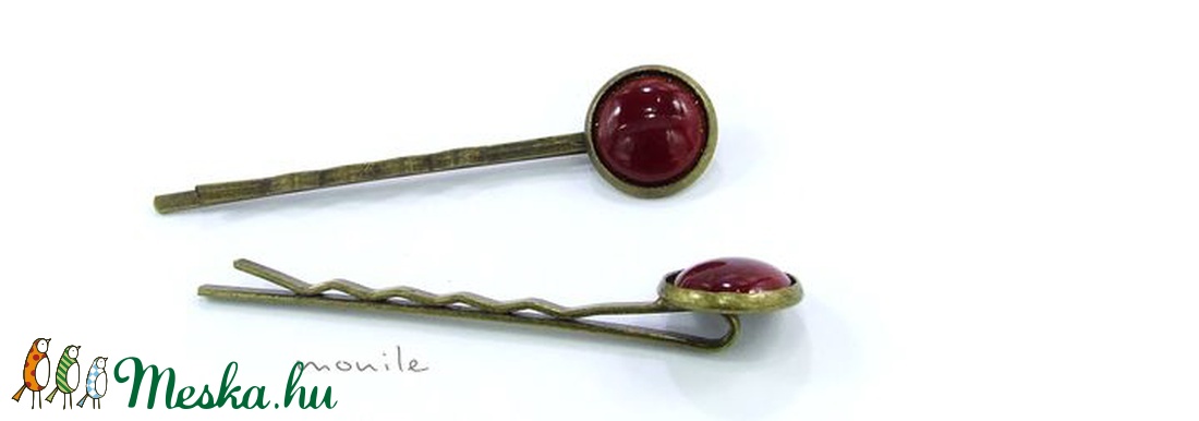 Bordó tűzzománc hajcsat -  - Meska.hu