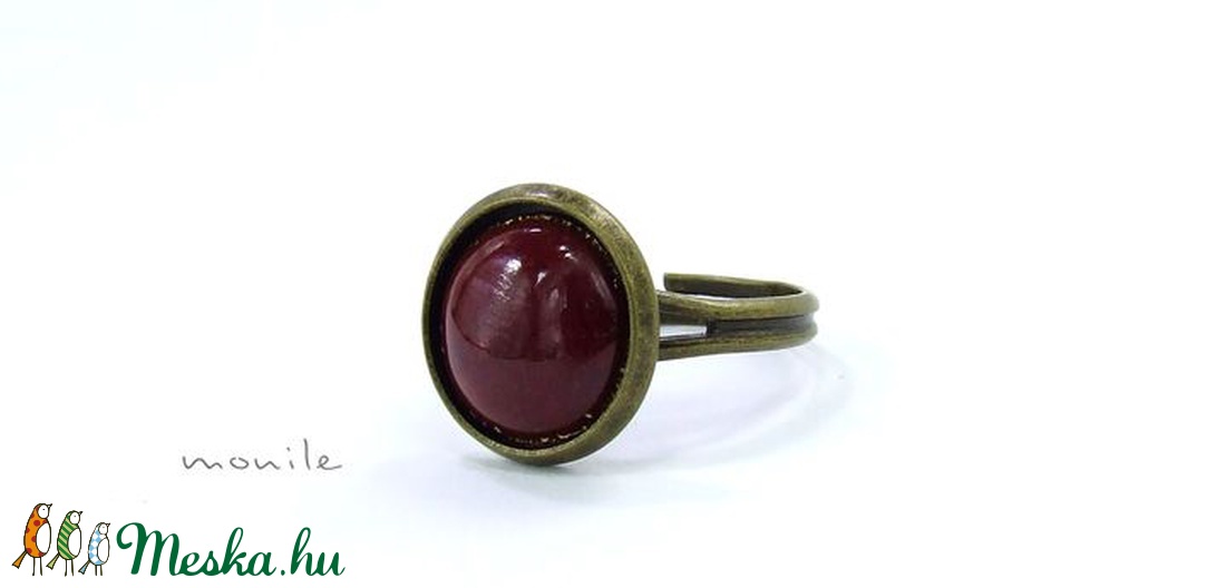 Bordó tűzzománc gyűrű (kicsi) -  - Meska.hu