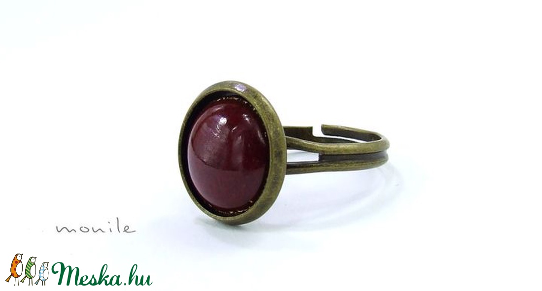 Bordó tűzzománc gyűrű (kicsi) -  - Meska.hu