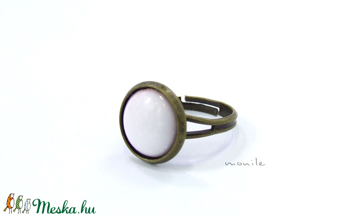 Fehér tűzzománc gyűrű -  - Meska.hu