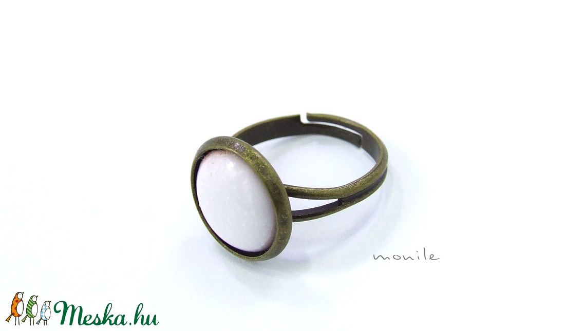 Fehér tűzzománc gyűrű -  - Meska.hu