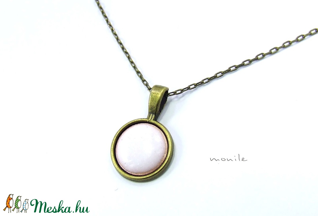 Kis fehér tűzzománc nyaklánc -  - Meska.hu