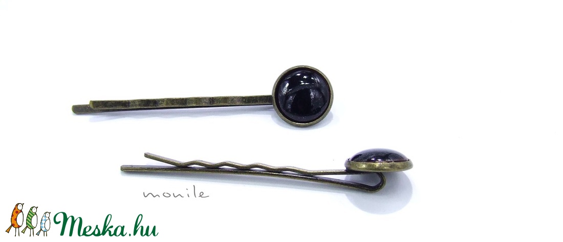 Fekete tűzzománc hajcsat - ruha & divat - hajdísz & hajcsat - hajcsat & hajtű - Meska.hu