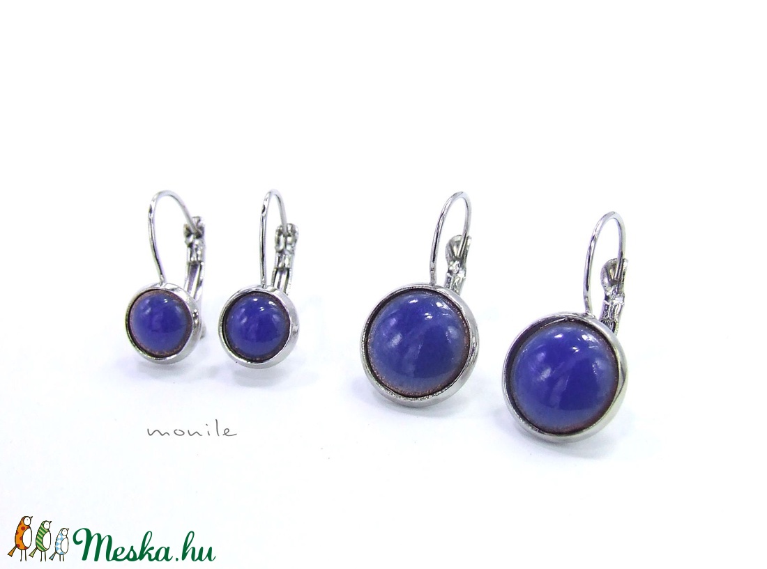 Farmerkék tűzzománc fülbevaló -  - Meska.hu